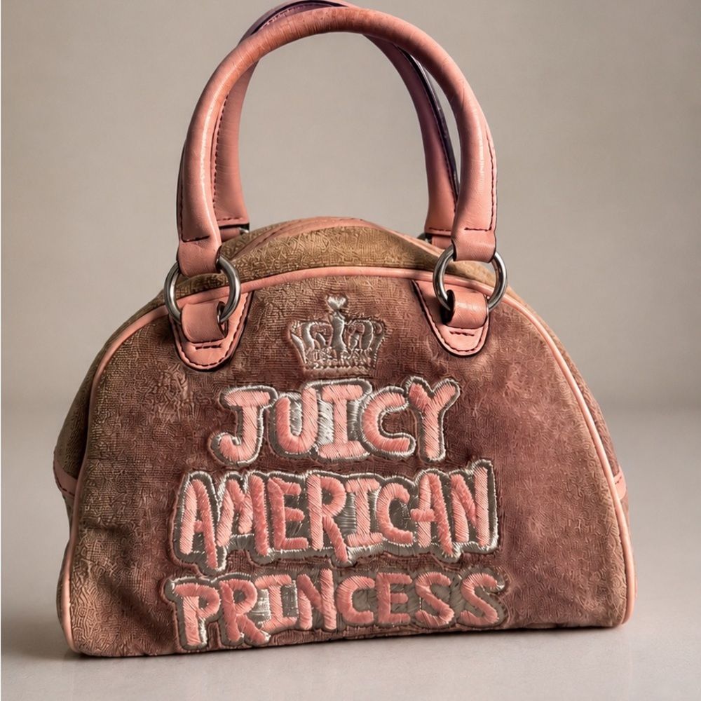 Juicy Couture Pink Dome Satchel with Embroidered Logo